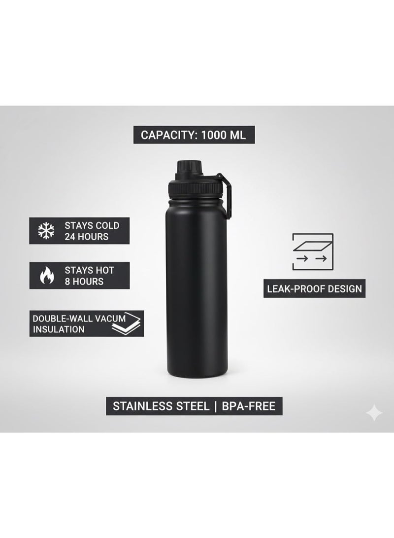 Portal 1000ml Stainless Steel Thermal Flask – Insulated Bottle for Hot & Cold Drinks multi colour - Image 2
